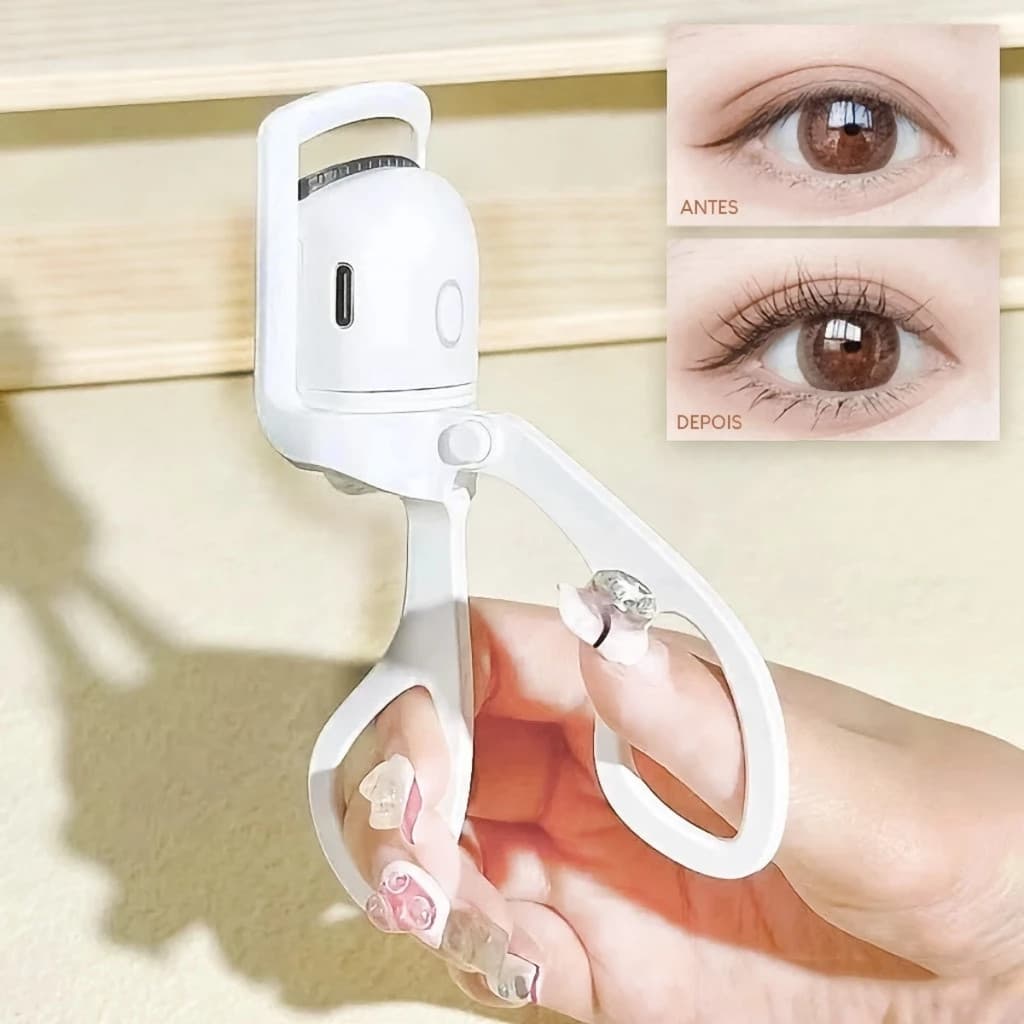 Curvador De Cílios Branco Térmico Curvex Profissional Aquecido Elétrico