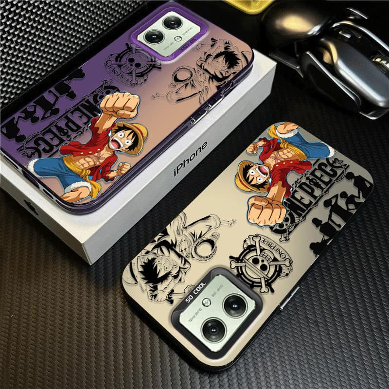Capinha Anime One Piece Luffy para Motorola MOTO E22 E40 G14 G34 G52 G54 G60 G84 Capa de Resistente A Choques fosco Case