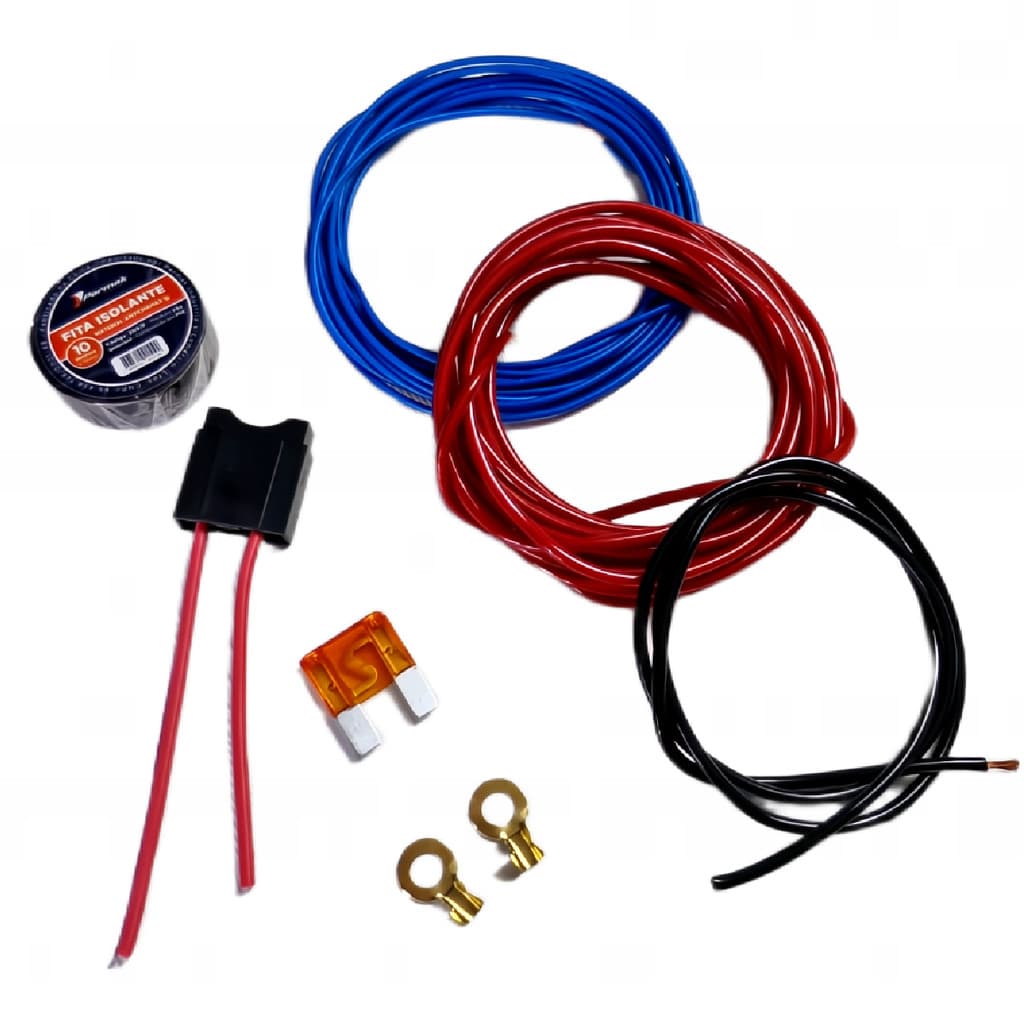 kit Fiação Instalação Modulo Amplificador som até 500w RMS