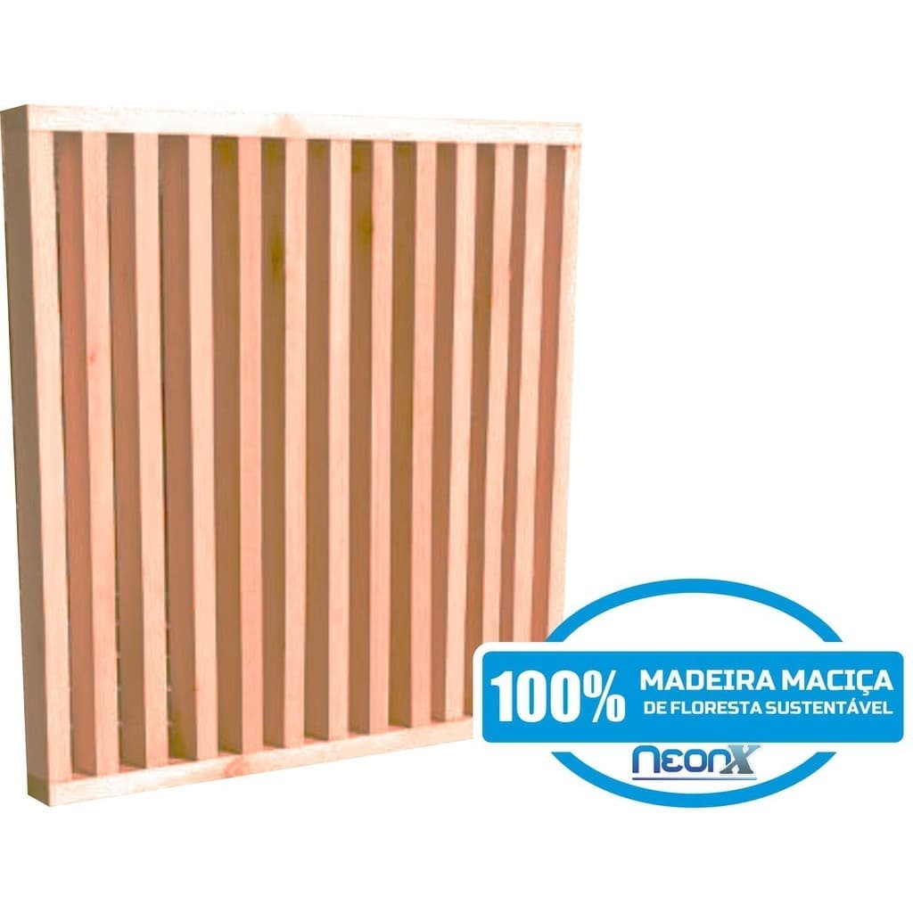 Brise Modular (Breeze) Ripado Madeira Maciça 54x54 cm Sem Pintura NeonX