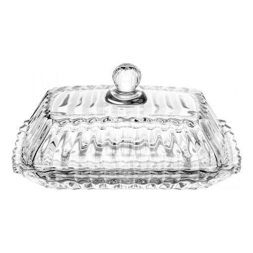 Manteigueira Retangular Cristal Chumbo Imperatriz 17cm Wolff