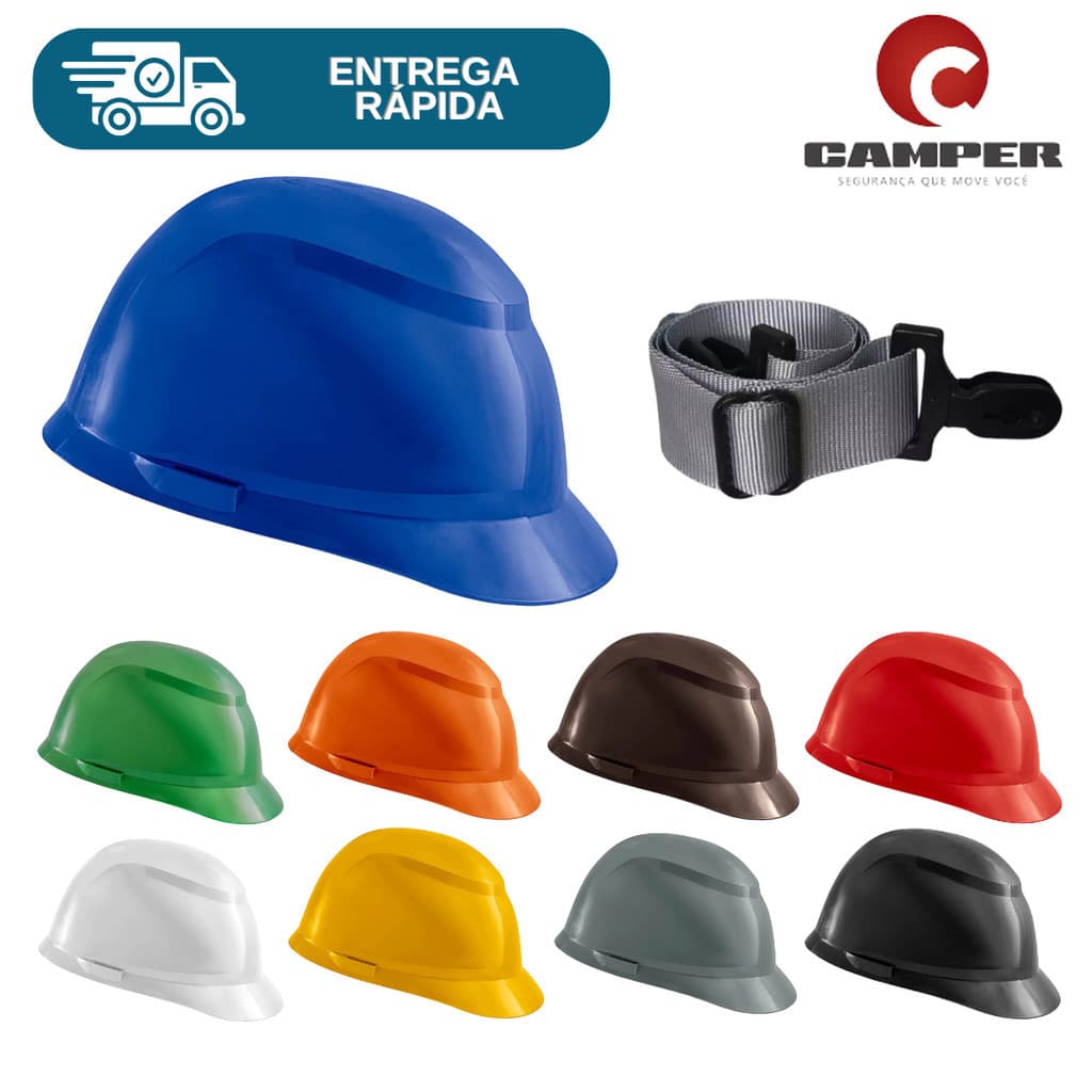 Capacete De Segurança Com Jugular Obra Proteção Trabalho Epi Eletricista Engenheiro Avant Camper