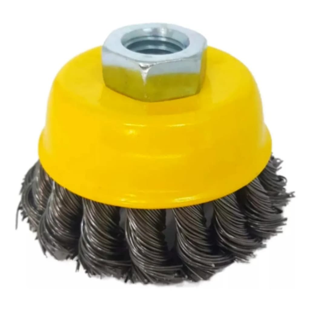 Escova de Aço Copo Torcido 3"  75mm M14 Para Esmerilhadeira – Fertak Tools