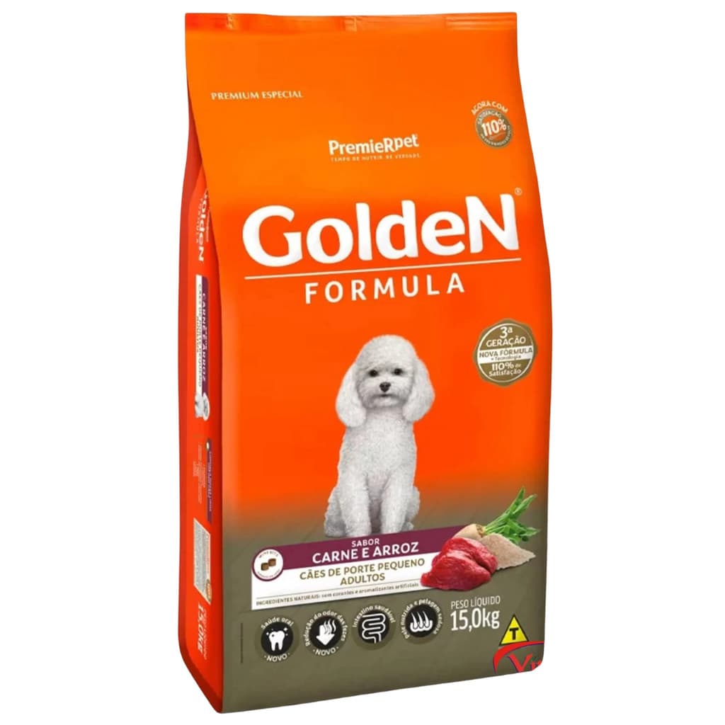 Ração Golden Formula Cachorros Raças Pequenas Adultos Carne E Arroz 15 kg