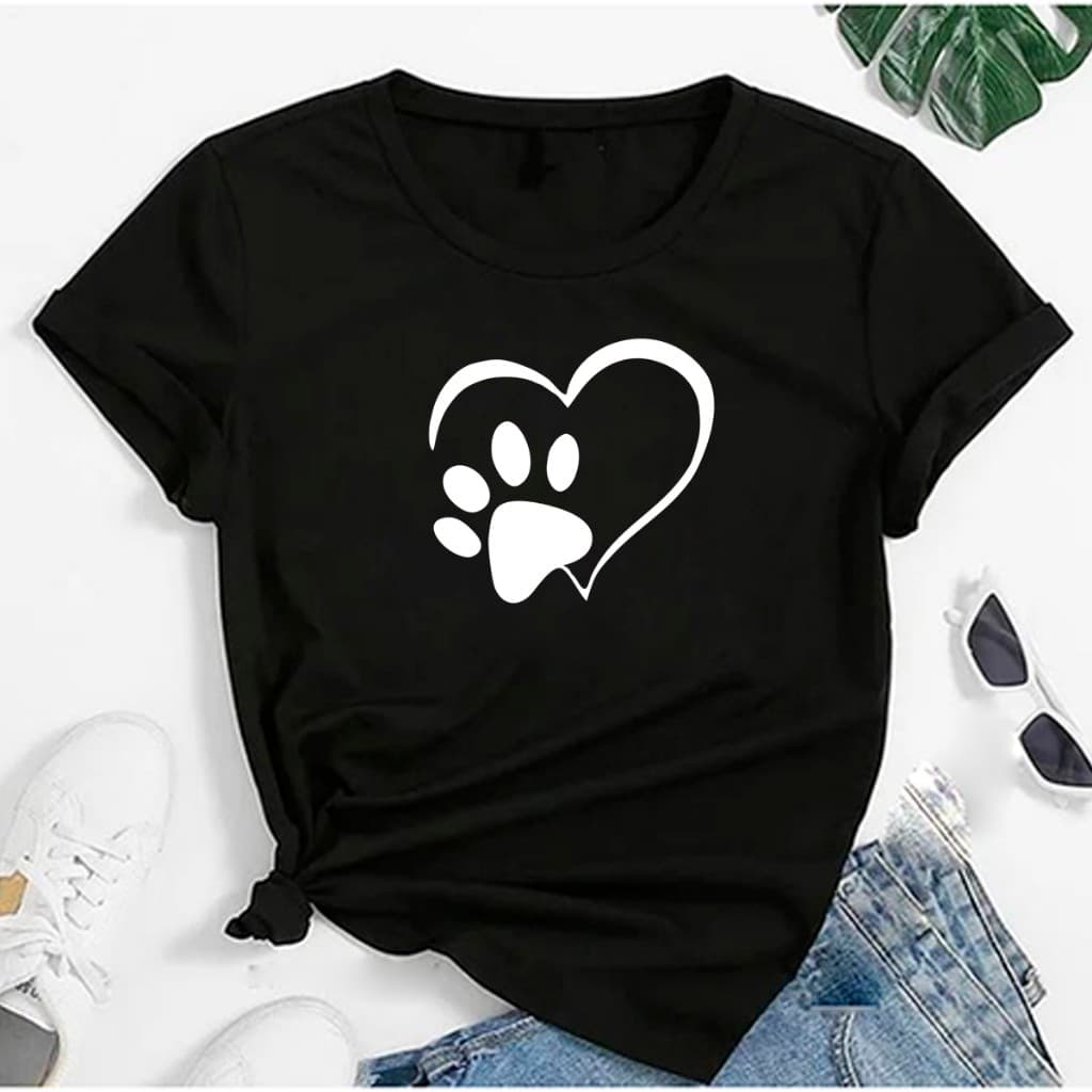 Camiseta Camisa Feminina Pet Loves Dogs Cats Patas plus size