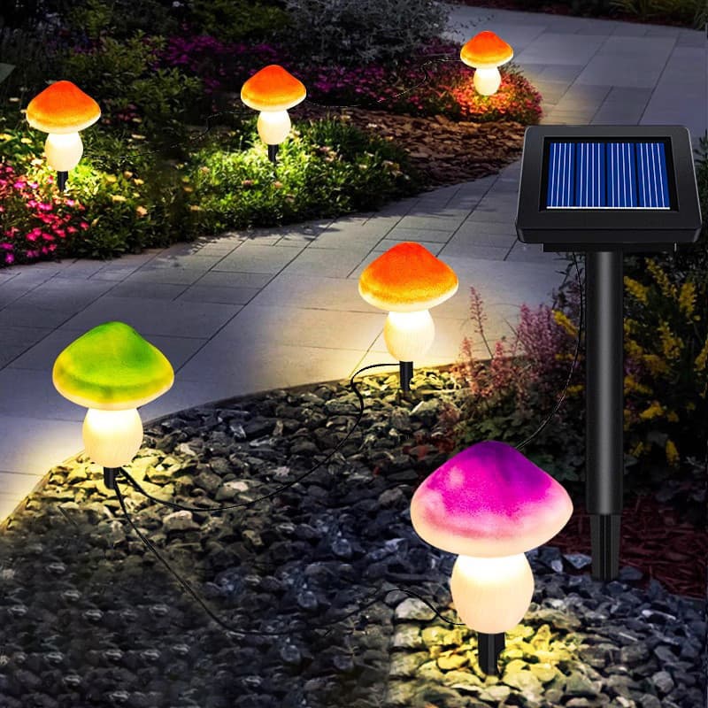 Luz Solar Do Jardim , Colorida Da Estaca Impermeável Cogumelo Exterior Gramado , Para A Decoração Iluminação Paisagem Pá