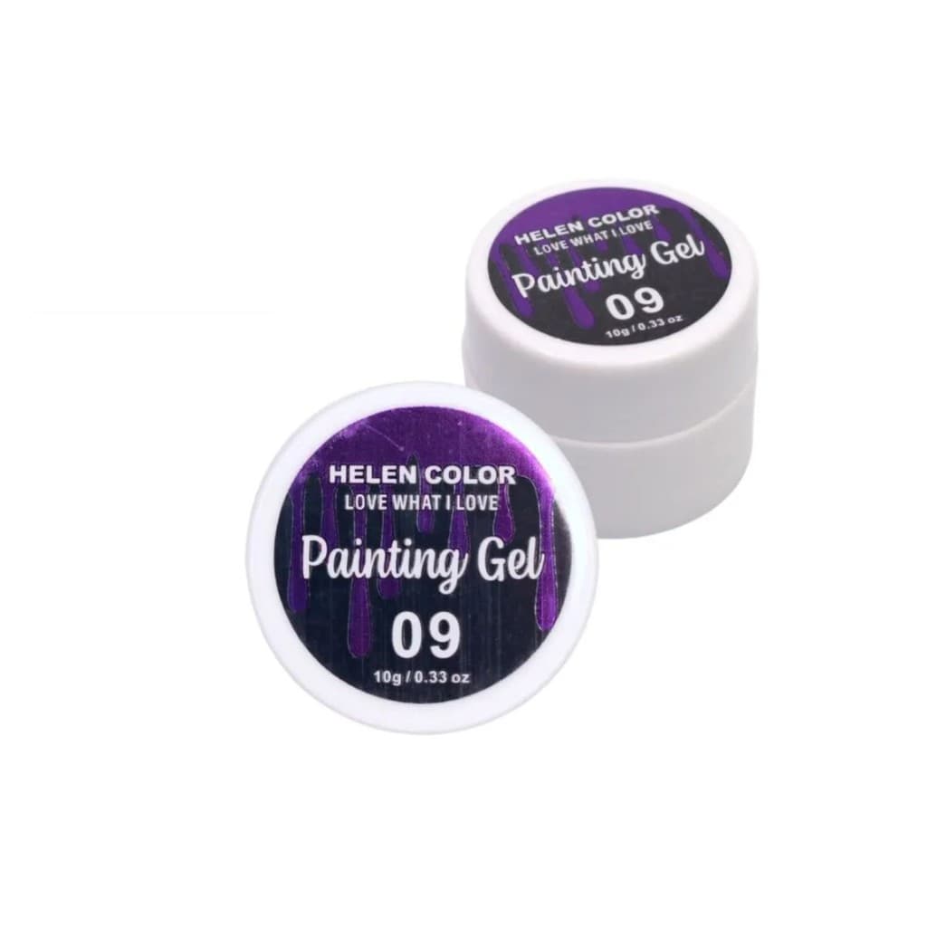 Gel Paint 09 Roxo Escuro Decoração Unhas 10g - Helen Color