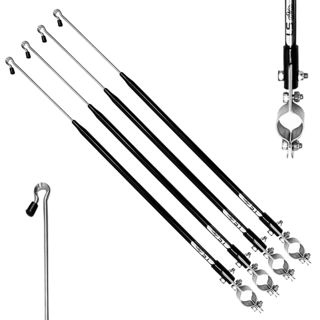 Kit 4 Antena Moto Anti Cerol Corta Linha Pipa Fio Guidão Retrátil Segurança Proteção LS Antenas Cor Preta