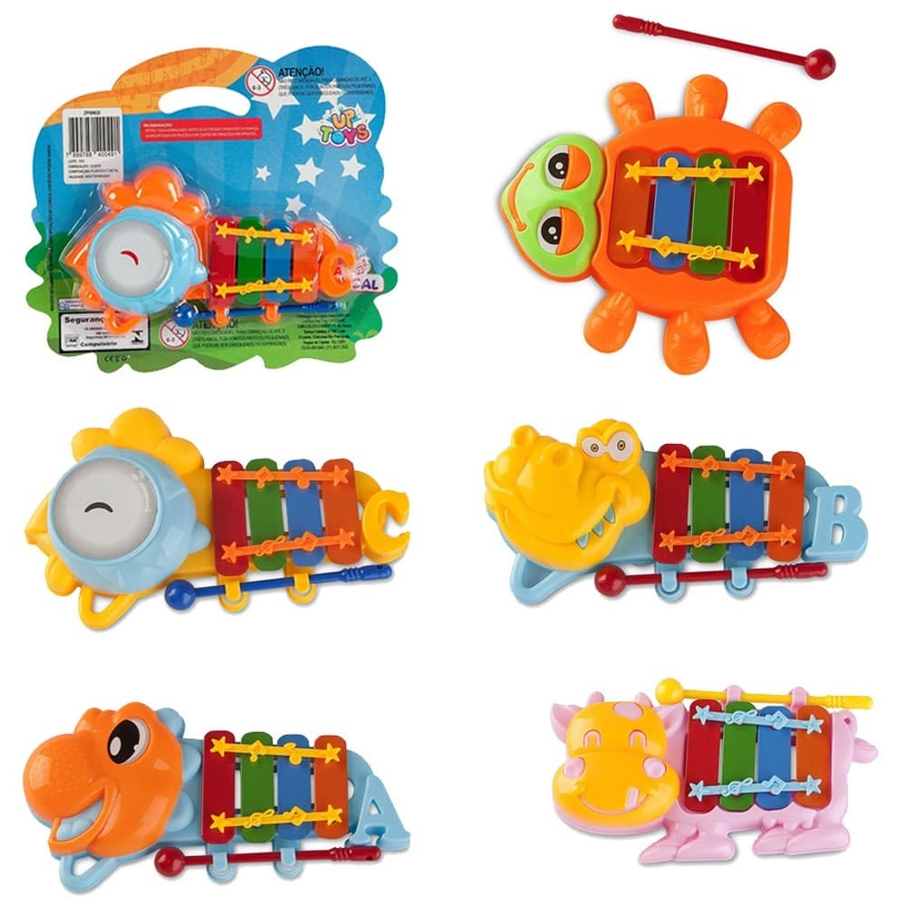 Xilofone Mini Brinquedo Musical Colorido Animais Frutas Bebê Infantil Educativo