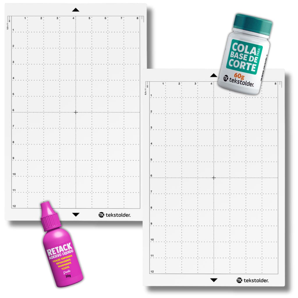 Kit Base De Corte TK Sem Cola 20X30 Para Silhouette 2 PC + Cola ( 1 Forte e 1 Suave)