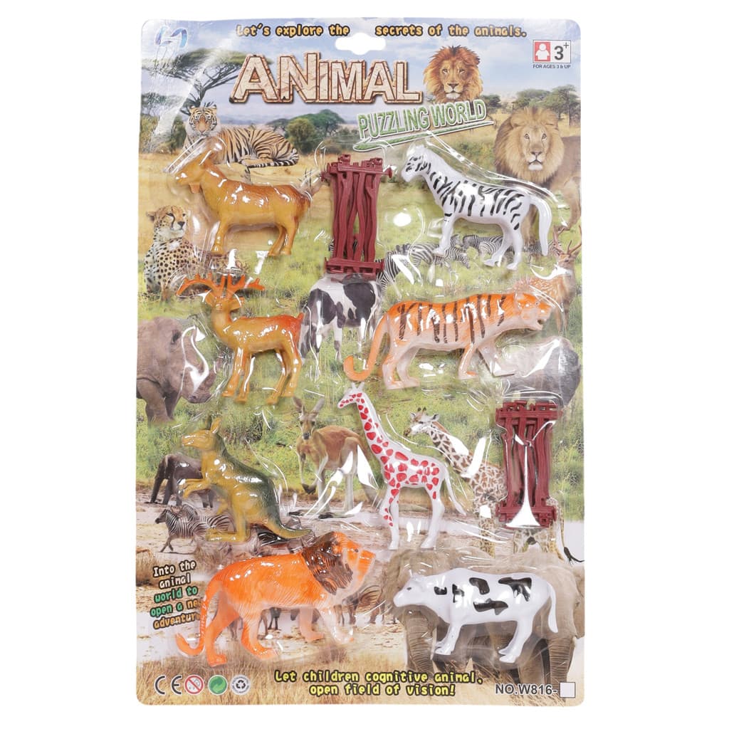 8 Animais Plástico Reino Animal Savana África Zoológico