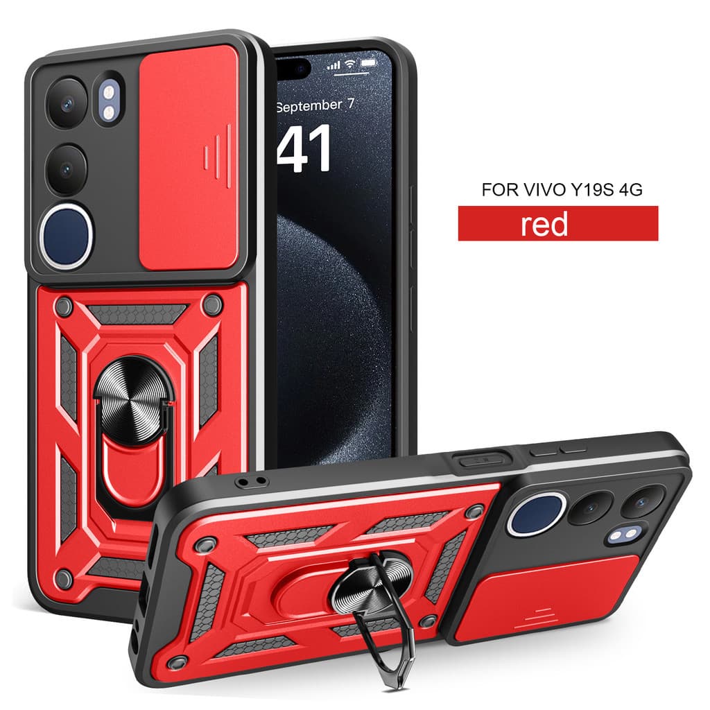 Capa De Telefone vivo Y29 5g y19s V2420 V2419 v2434 Suporte Rígido Magnético À Prova De Choque Proteção De Lente Preta A
