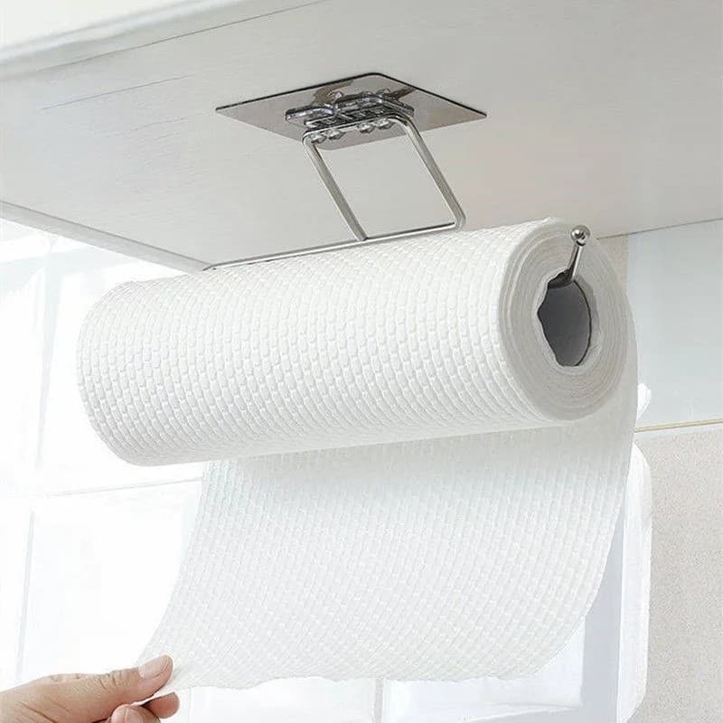 Gancho Inox Com Auto Colante Metal Porta Papel Toalha
