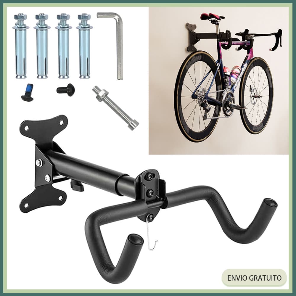 Suporte para bicicletas de parede com ganchos ajustáveis Para bicicletas de montanha e de estrada Ganchos de parede