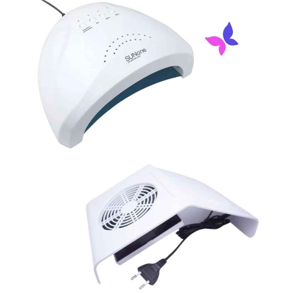 Kit Profissional para Unhas – Cabine Sun One + Aspirador Coletor de Pó Simples
