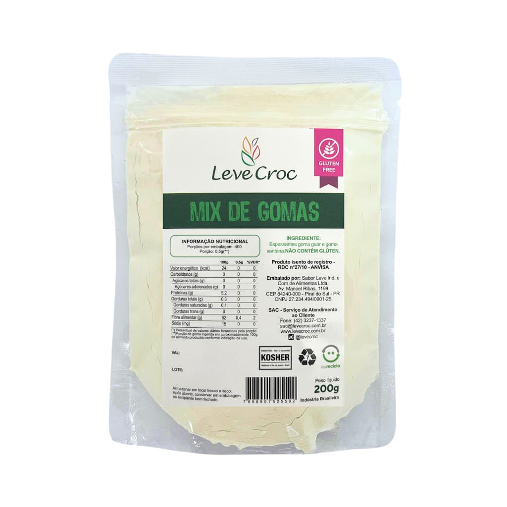 Mix de Gomas (Guar e Xantana) 200g - Leve Croc