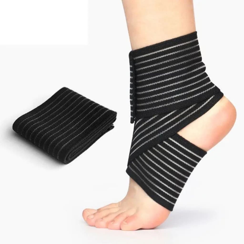Tornozeleira Bandagem Elástica Ajustável – Proteção e Suporte para Esportes