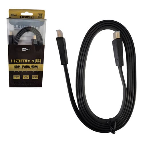 Cabo Hdmi P/ Hdmi 2.0 Ultra Hd 4k 3d Ready 1,8 Metro 100mbps
