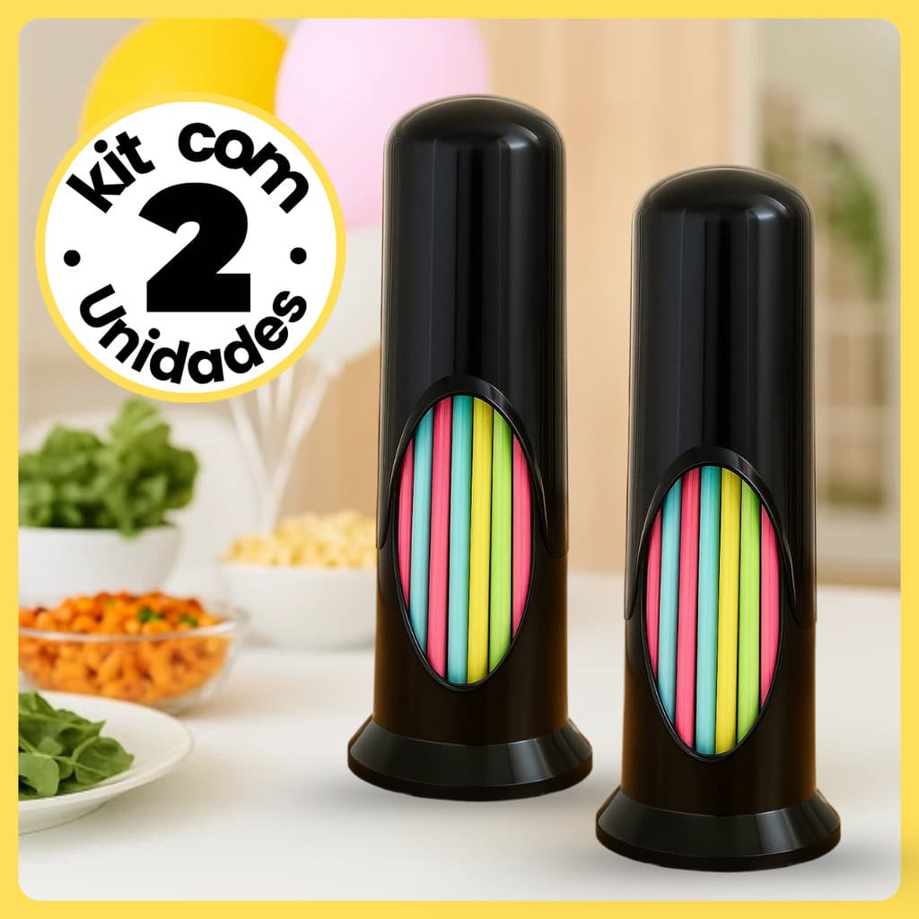 Kit 2 Porta Canudos Plástico Simples Lanchonete Restaurante Boteco Bares Sorveteria