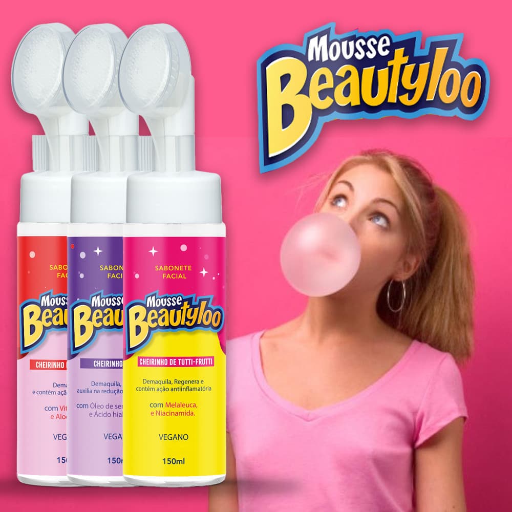 Kit 3 Mousse Facial Beautyloo | Esfoliante, Limpeza Profunda e Skincare Diário