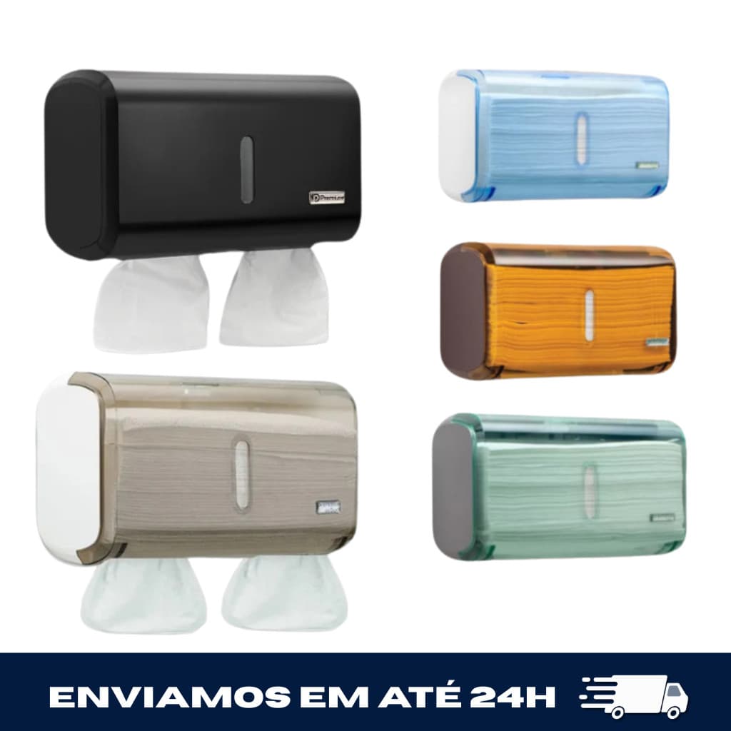 Papeleira Porta Papel Higiênico Cai Cai Dispenser Banheiro Coletivo Comercial Residencial Hotel Restaurante Moderno