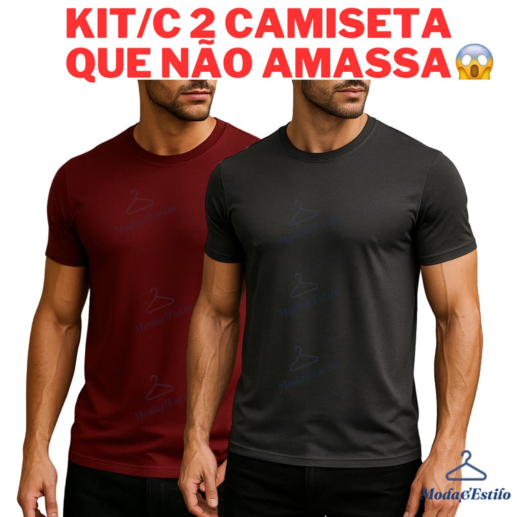 Kit 2 Camiseta Masculina Dry Anti Suor Academia Esporte Básica Lisa