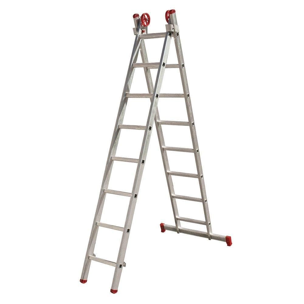 Escada 3x1 Extensiva em Alumínio 2x8 Suporta Até 150kg - Botafogo