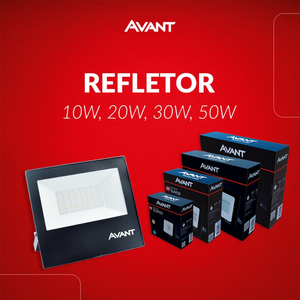 Refletor Led Slim 10w 20w 30w 50w 3000k a 6500k Branco Quente Neutro e Frio Ip65 110v/220v Bivolt Avant
