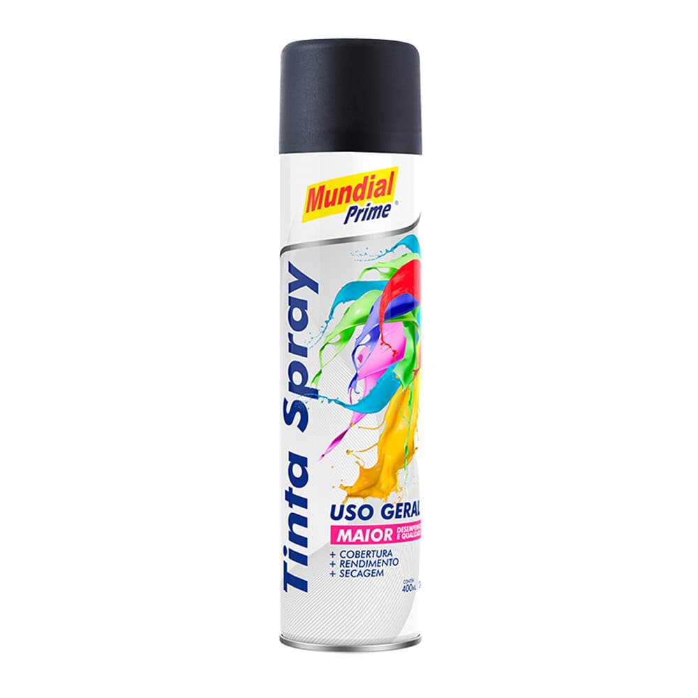 Tinta Spray 400ml Preto Fosco