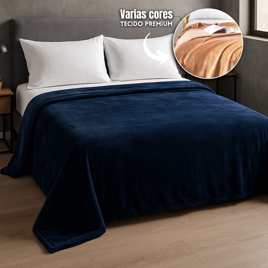 Manta Casal Microfibra 180x220cm Cobertor Aveludado Quente Macia Inverno Sofá Cama 100 Poliéster Toque Suave Confortável