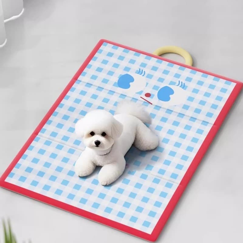 Hi * Cama Resfriamento Para Animais Estimação Tapete Dormir Tecido Seda Gelada Fundo Antiderrapante Uso Inte
