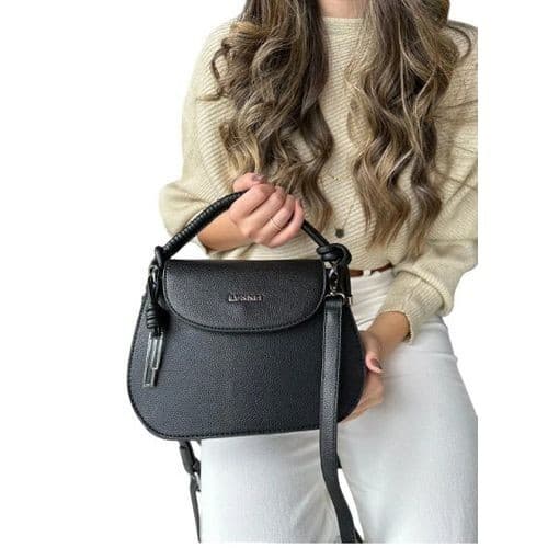 Bolsa Feminina Transversal Alca Corda Estilo Casual Moderna Preta