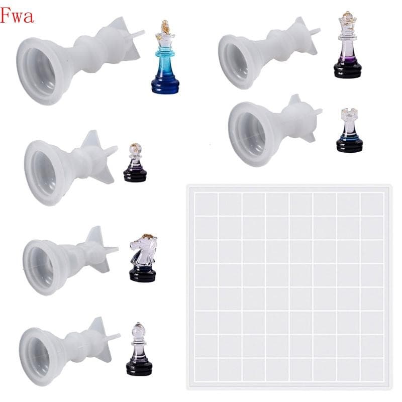 Fwa 3D Xadrez Moldes Silicone Fundição Resina Epóxi Ferramentas Fabricação Jóias Para Jogos