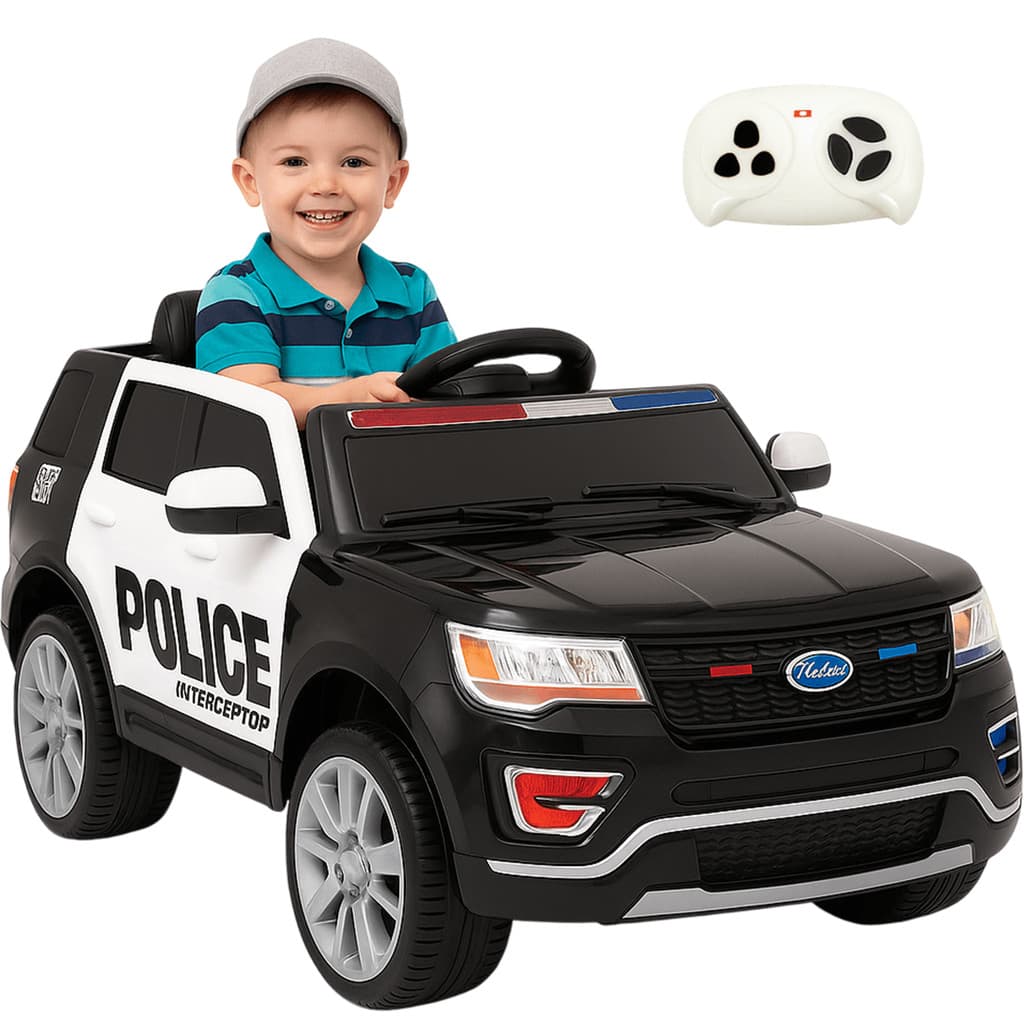 Carro Elétrico Infantil Biemme Blazer Polícia Preto 12V Controle