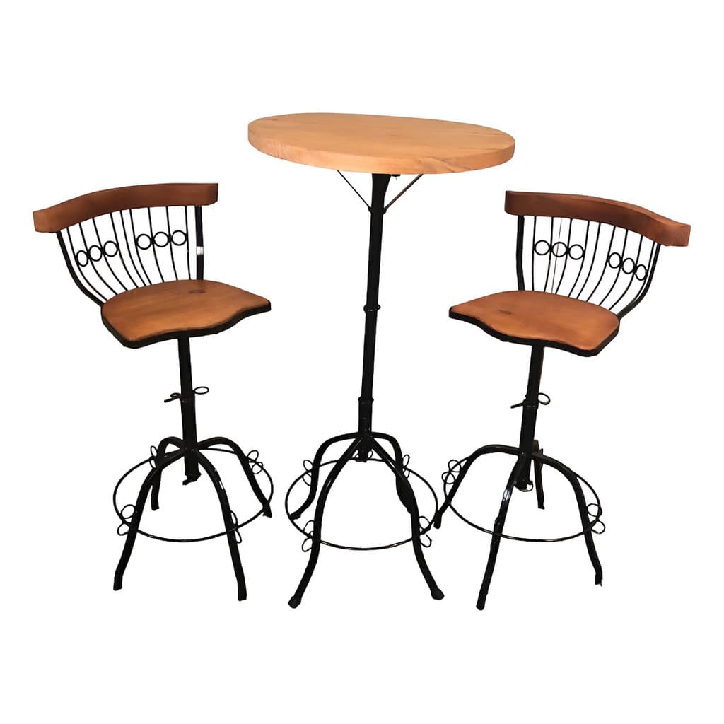 Mesa Bistrô Tampo 50 Cm E 2 Cadeiras Banquetas Área Gourmet