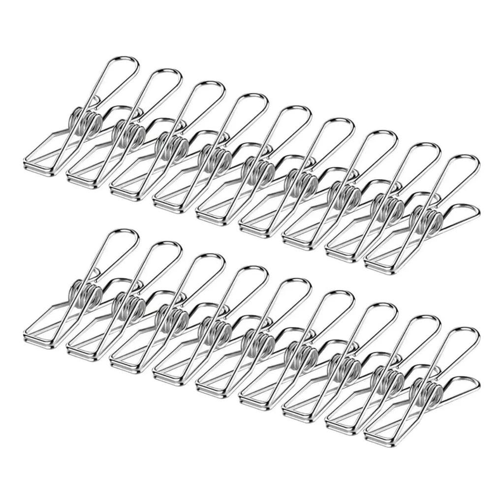 Kit 20 Prendedor Pregador Aço Inox De Roupas Embalagens Bebê