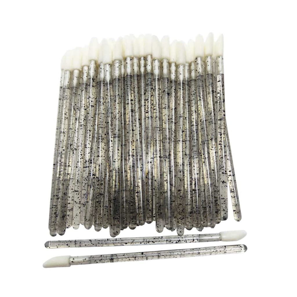 100 Pincel Aplicador Batom Gloss Descartável Preto / Glitter