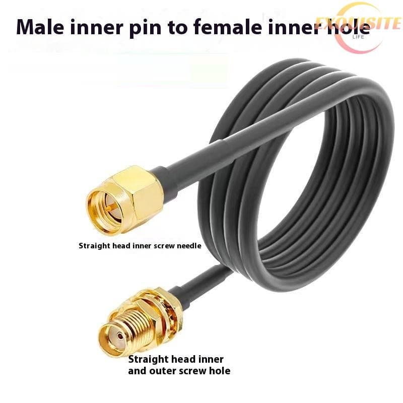 [EL] Cabo De Extensão RP-SMA Para-Fio De Alimentação Coaxial Macho Fêmea Antena WiFi/Roteador/Placa De Rede RG174 Nova