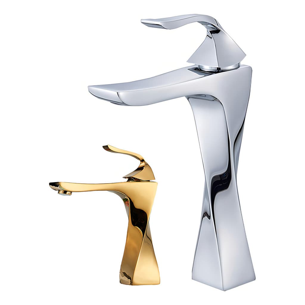 Torneira Banheiro Bica Alta Pia Monocomando Misturador Inox Luxo Brilhante Prateado -zapstoreshop
