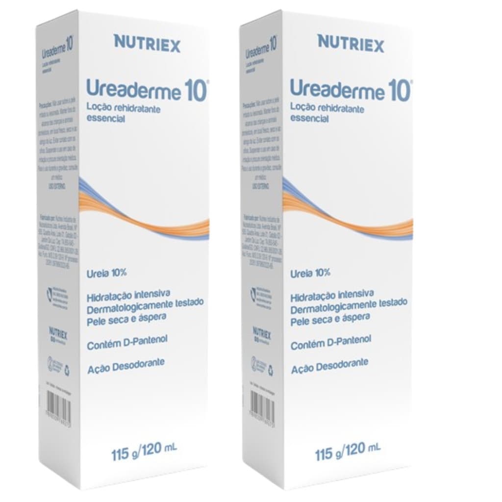 Ureaderme 10 loção reidratante Ureia 10% kit 2 x 120ml Nutriex