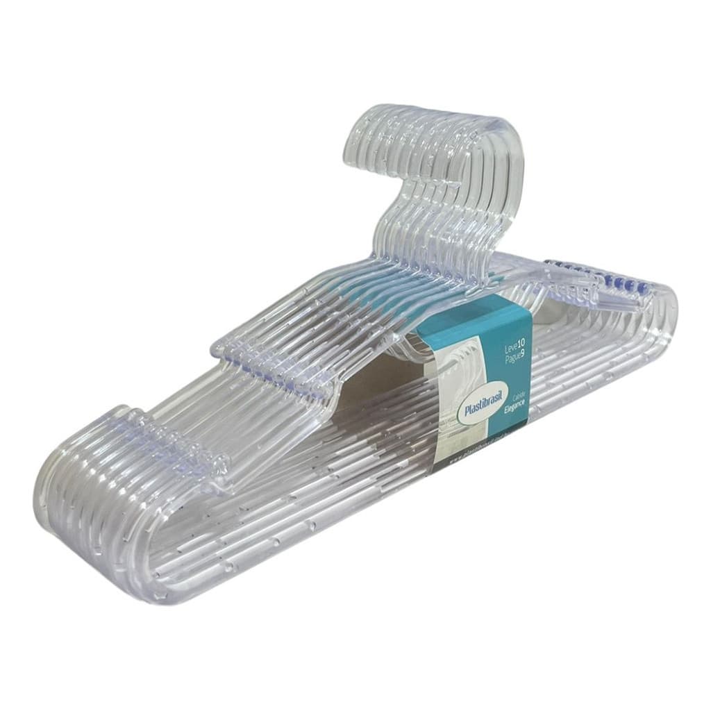 Cabide Elegance Transparente Cristal 10 Und Plastibrasil