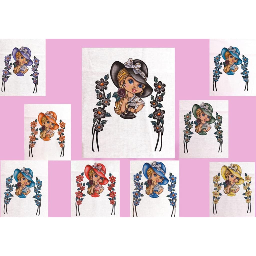 Kit  Panos de Prato Boneca Loira crochê 50 x 73cm 100% algodão