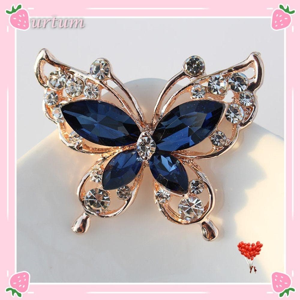 Broche URTUM-Acessório De Vestuário Suéter De Liga Borboleta Cristal