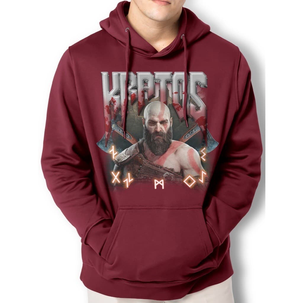 Moletom Casaco Kratos God Blusa Canguru Tecido Algodão Camisa premium MPF