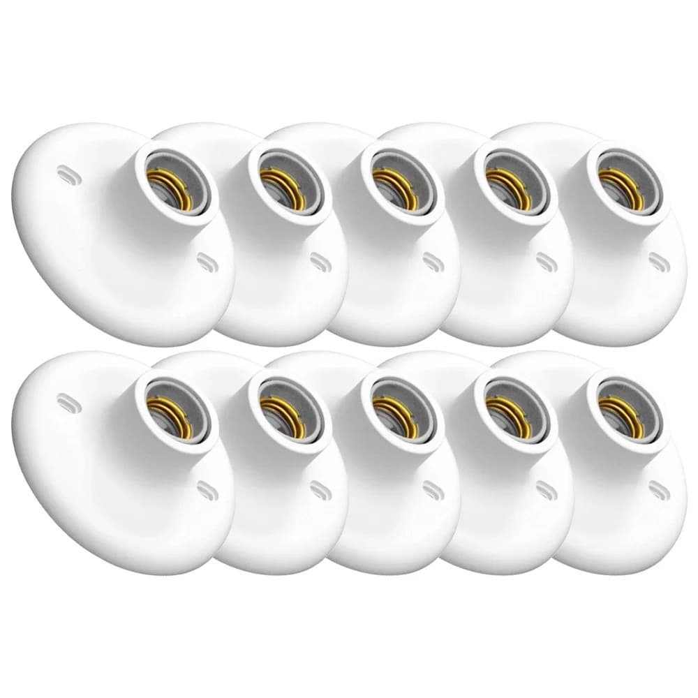 Plafon Branco Com Bocal de Porcelana E27 Kit com 10 peças