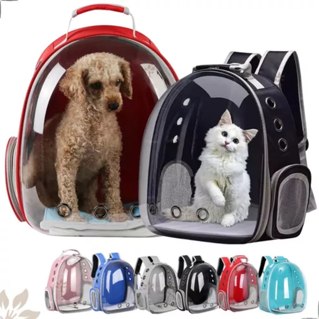 Mochila Pet Visão Panorâmica Astronauta Cachorro Gato Cão