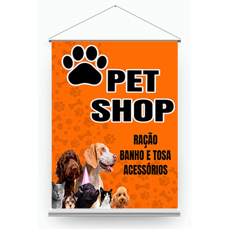 BANNER PET SHOP FUNDO LARANJA