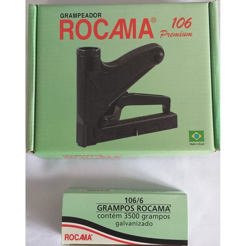 Kit Grampeador + 3500 Grampos 6 mm Rocama
