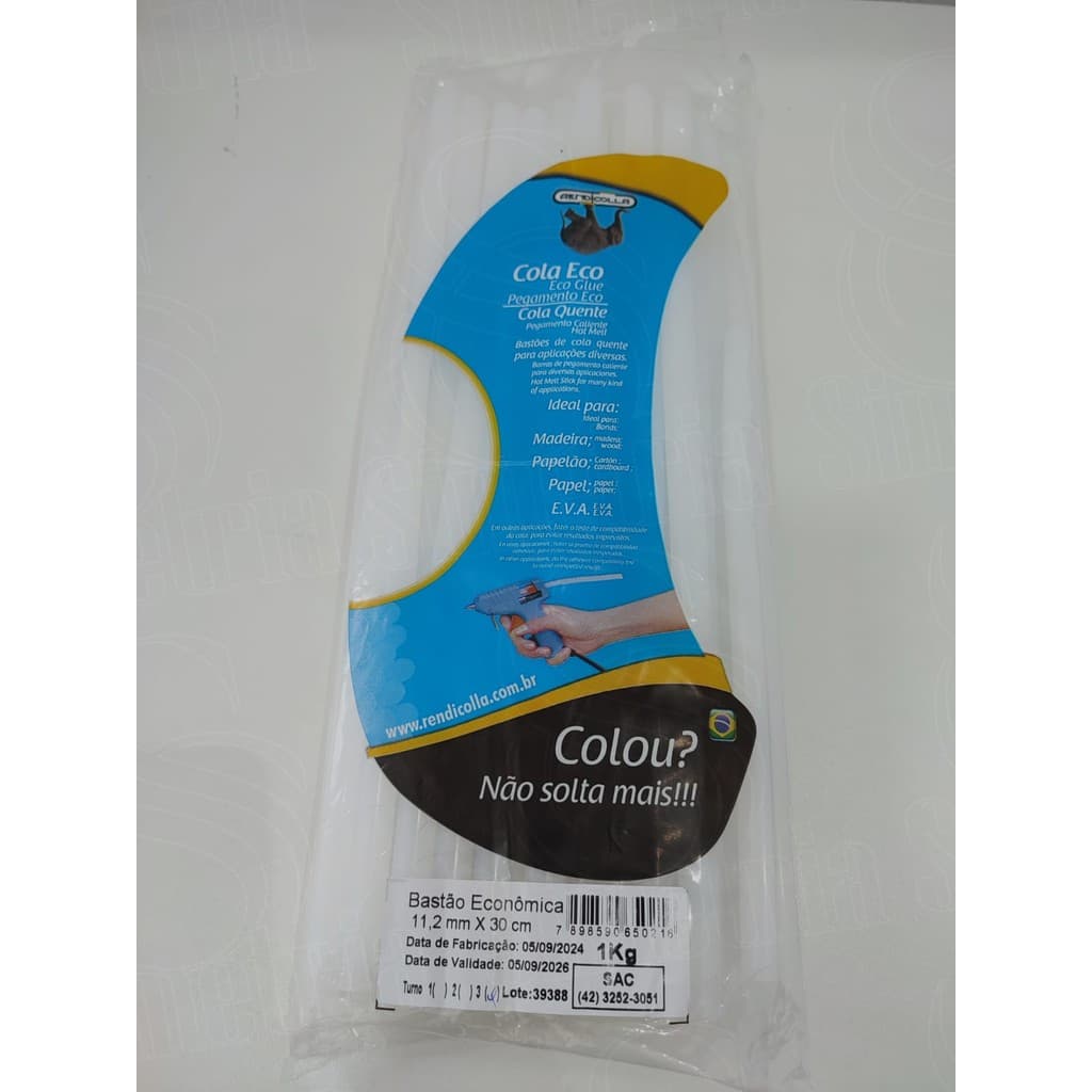 PACOTE BASTÃO DE COLA QUENTE 1KG 11,2mm (GROSSO)