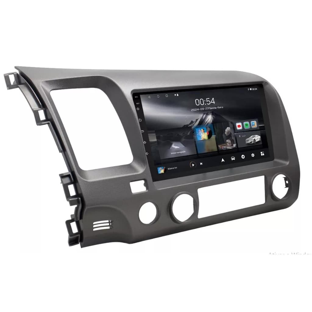 Multimídia New Civic 2006/2011 Adak G2 9P QLED 2GB 64GB Android Carplay + Cãmera de ré